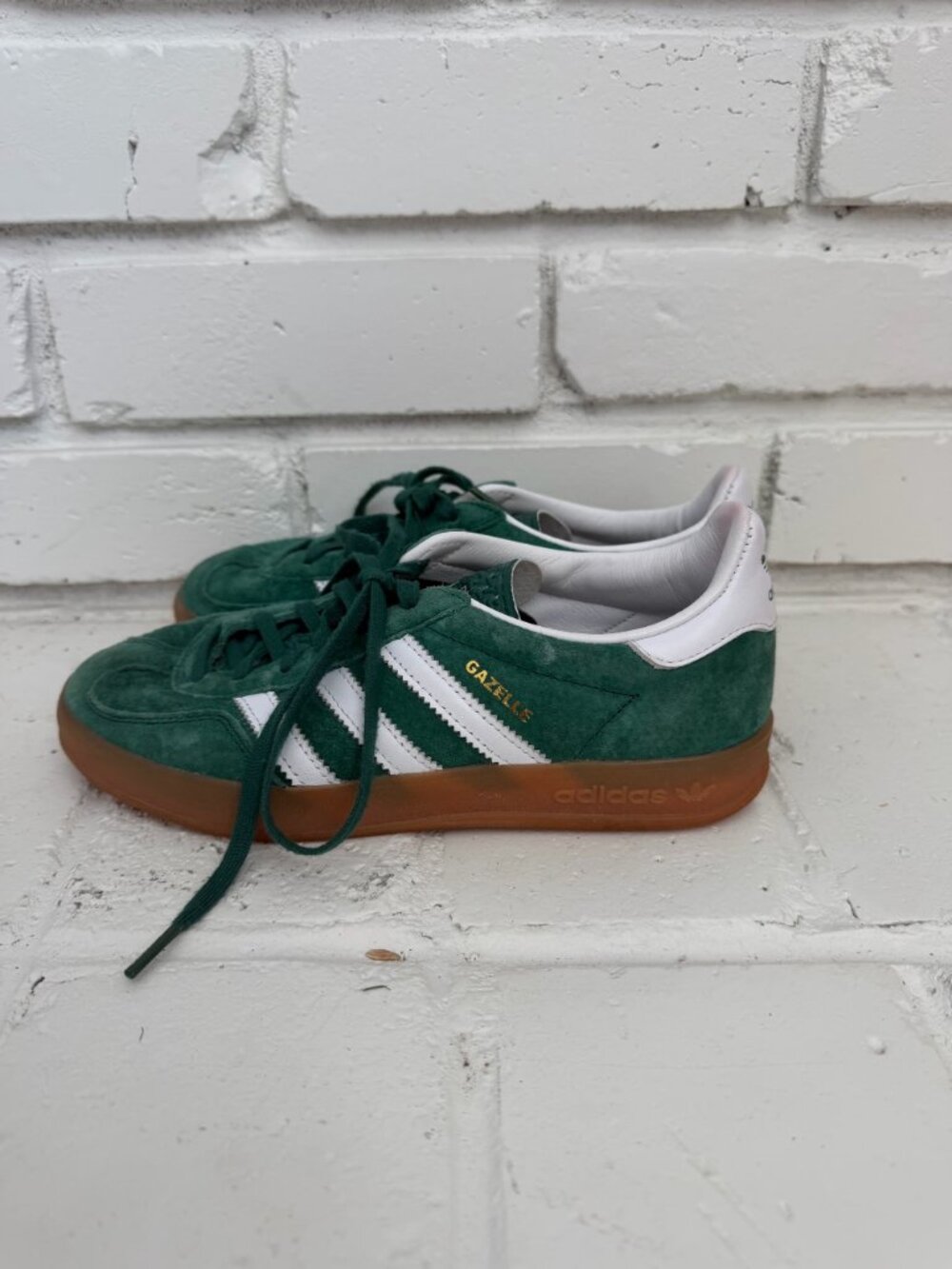 Adidas Gazelle Indoor Green Suede Gum Sole Sneakers Women's Size 4 - Picture 3 of 6